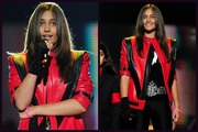 Christina Aguilera Red leather Jacket